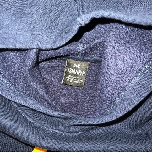 Under Armour Kids Hoodie in Navy and Yellow - Picture 3 of 4